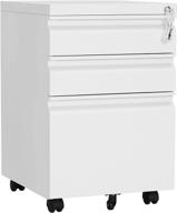 🗄️ songmics uofc020w01: mobile file cabinet with wheels and lock - organize a4, legal, and letter sized documents under your desk - white office cabinet логотип