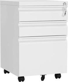 img 4 attached to 🗄️ SONGMICS UOFC020W01: Mobile File Cabinet with Wheels and Lock - Organize A4, Legal, and Letter Sized Documents Under Your Desk - White Office Cabinet