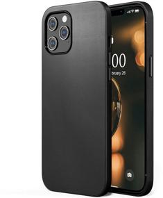 img 4 attached to 📱 Premium Faux Leather Case for iPhone 12 Pro Max (6.7 inches) - Metallic Buttons and Microfiber Lining Included - Black