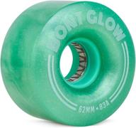 🌈 bont skates glow led quad roller skate wheels - 62x35mm 83a (misty teal) - pack of 4: illuminate your outdoor skating experience! logo