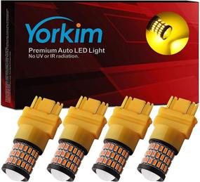 img 1 attached to 🔆 Yorkim 3157 LED Bulb: Ultra Bright Amber Brake, Backup, Reverse & Tail Lights - Pack of 4