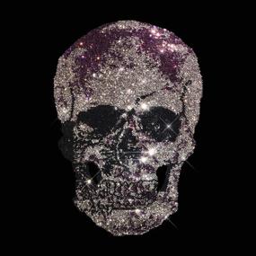 img 1 attached to Rhinestop Purple Skull Rhinestone Design