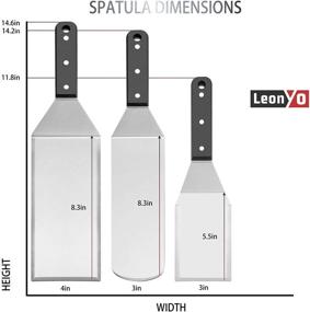 img 3 attached to 🍳 Leonyo Griddle Spatula Set of 6 - Versatile Stainless Steel Spatulas for Cooking on Flat Tops, Teppanyaki & BBQ