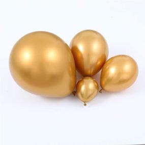 img 4 attached to 🎈 80-Piece Assorted Sizes Chrome Metallic Gold Latex Balloons: 18/12/10/5 inch Balloons, Great for Birthday, Valentines, Baby Shower, Bridal Shower, Wedding Anniversaries