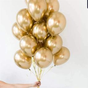 img 1 attached to 🎈 80-Piece Assorted Sizes Chrome Metallic Gold Latex Balloons: 18/12/10/5 inch Balloons, Great for Birthday, Valentines, Baby Shower, Bridal Shower, Wedding Anniversaries