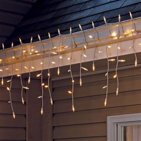 img 2 attached to 🎄 Holiday Essence 100 Icicle Lights: Clear Bulbs, Professional Grade for Indoor & Outdoor Use, Soft Bright White Bulbs, UL Listed