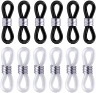 👓 bronagrand 12pcs rubber metal ends: eyeglass chain necklace (6 black + 6 clear) logo