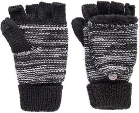img 2 attached to Luks Mens Fingerless Mittens Black