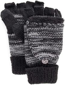 img 3 attached to Luks Mens Fingerless Mittens Black