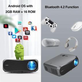 img 2 attached to Wi-Fi Bluetooth Projector Full HD 1080P Native Support 4K, 7200 Lumens LED Smart Android Wireless Home Outdoor Business Projector 1920x1080 USB HDMI VGA AV Audio for Laptop PC TV DVD PS4 Smartphones Mac