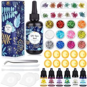 img 4 attached to UV Resin Kit, 100g Clear Sunlight Activated Epoxy Resin with Pigment, Dried Flower, Starter Tools, for Jewelry Craft Mold, Coating, Casting