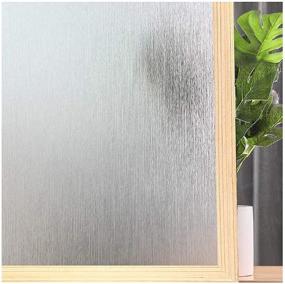 img 4 attached to 🪟 Silver Silk Privacy Window Film: No Glue Frosted Glass Sticker for Home and Office, Static Anti-UV Window Paper, Decorative Covering for Bathroom - 17.5" x 78.7