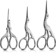 🧵 stainless steel crane design sewing scissors set - 3-piece stork scissors embroidery, tailor, & dressmaker shears for crafting and sewing projects logo