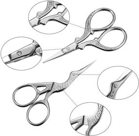 img 3 attached to 🧵 Stainless Steel Crane Design Sewing Scissors Set - 3-Piece Stork Scissors Embroidery, Tailor, & Dressmaker Shears for Crafting and Sewing Projects