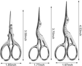 img 2 attached to 🧵 Stainless Steel Crane Design Sewing Scissors Set - 3-Piece Stork Scissors Embroidery, Tailor, & Dressmaker Shears for Crafting and Sewing Projects