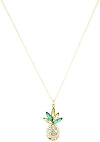 img 2 attached to 🍍 Luxe Accessories: Precious Gold Tone Crystal Green Rhinestone Pineapple Pendant Necklace