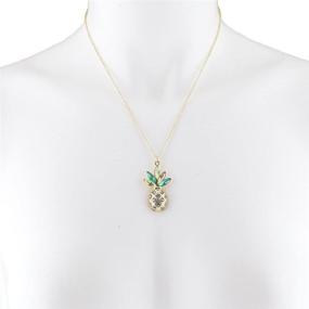 img 3 attached to 🍍 Luxe Accessories: Precious Gold Tone Crystal Green Rhinestone Pineapple Pendant Necklace