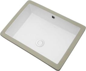 img 1 attached to 🚽 20"x14" Pure White Rectangular Undermount Bathroom Sink - Sarlai Porcelain Ceramic Lavatory Vanity Sink