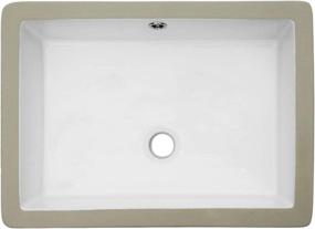 img 4 attached to 🚽 20"x14" Pure White Rectangular Undermount Bathroom Sink - Sarlai Porcelain Ceramic Lavatory Vanity Sink