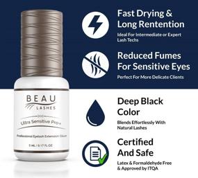 img 2 attached to Semi Permanent Individual Eyelash Extensions Glue - 5ml Sensitive Professional Lash Adhesive, Long Lasting Retention up to 5-6 Weeks, Fast Drying (3-4 Seconds) in Low Humidity - Strong Black Formula