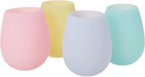 img 4 attached to Shark Skinz Shark Skinzz Pastel Silicone Drinkware Set - 16oz, Multicolor (Pack of 4)