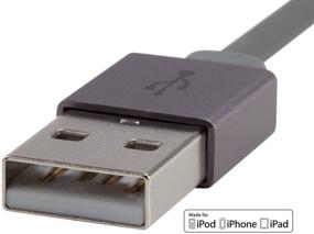 img 1 attached to Monoprice Apple MFi Certified Flat Lightning to USB Charge & Sync Cable - 0.5 Feet (6in) Gray: Compatible with iPhone X, 8, 8 Plus, 7, 7 Plus, 6, 6 Plus, 5S, iPad Pro - Cabernet Series