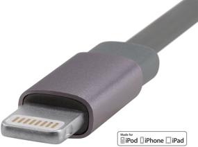 img 2 attached to Monoprice Apple MFi Certified Flat Lightning to USB Charge & Sync Cable - 0.5 Feet (6in) Gray: Compatible with iPhone X, 8, 8 Plus, 7, 7 Plus, 6, 6 Plus, 5S, iPad Pro - Cabernet Series