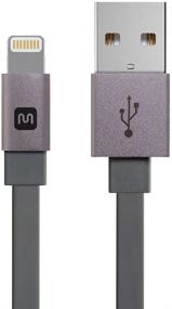 img 4 attached to Monoprice Apple MFi Certified Flat Lightning to USB Charge & Sync Cable - 0.5 Feet (6in) Gray: Compatible with iPhone X, 8, 8 Plus, 7, 7 Plus, 6, 6 Plus, 5S, iPad Pro - Cabernet Series