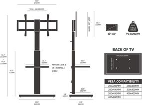 img 2 attached to 📺 Upgrade Tall Corner TV Stand for Most TVs up to 65 Inch - FITUEYES Floor TV Stand with Swivel Mount, Height Adjustable Shelf and Sturdy Wood Base