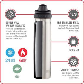 img 1 attached to 💦 BUILT 24 oz Prospect Double Wall Stainless Steel Bottle - Black 5233283: Superior Quality for All-Day Hydration