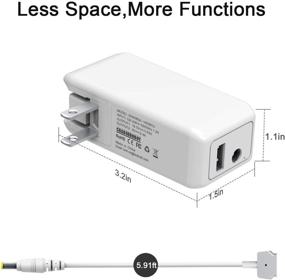 img 1 attached to BND 60W Mini Charger for MacBook Pro 13 inch Retina (Late 2012 Onwards) - Replacement 60w Magnetic 2 Power Adapter T-Tip Travel Wall Charger - Portable & Compact with Extra USB Port