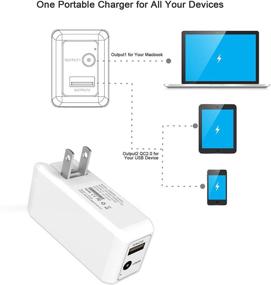 img 2 attached to BND 60W Mini Charger for MacBook Pro 13 inch Retina (Late 2012 Onwards) - Replacement 60w Magnetic 2 Power Adapter T-Tip Travel Wall Charger - Portable & Compact with Extra USB Port