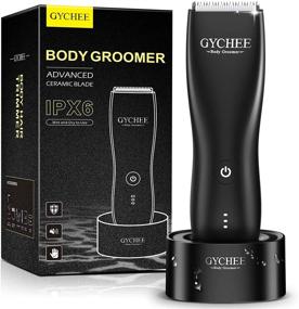 img 4 attached to 💇 Ultimate Electric Pubic Hair Trimmer for Men: Ergonomic Body Groomer Razor with Ceramic Blade Heads and Rechargeable Dock - Wet/Dry Use for Groin, Back, Chest & Armpit Hair Shaving - Waterproof Clipper for Males