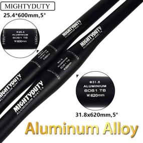 img 1 attached to MIGHTYDUTY Aluminum Alloy Bicycle Handlebar for MTB Mountain Road Bike Folding Bicycles – Small Straight Handlebar (31.8X620MM, 25.4X600MM, Black)