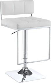 img 2 attached to 🪑 Coaster Home Furnishings CO - White Adjustable Bar Stool