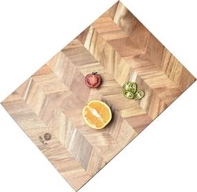 img 4 attached to 🪓 BILL.F Large Acacia Wood Chopping Board with End-Grain - Kitchen Cutting Board, 18 by 13 by 1 Inch - Premium Wooden Chopping Boards