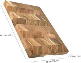 img 3 attached to 🪓 BILL.F Large Acacia Wood Chopping Board with End-Grain - Kitchen Cutting Board, 18 by 13 by 1 Inch - Premium Wooden Chopping Boards