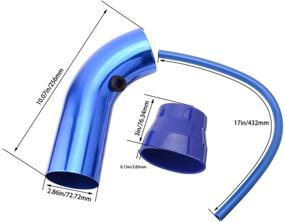 img 2 attached to RASNONE 3 Inch Universal Cold Air Intake Kit - Enhance Performance with Aluminum Induction Flow Hose Pipe and Air Filter (Blue)