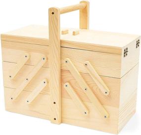 img 4 attached to 🧵 Wooden Sewing Box with Three-Tier Drawers by Juvale (12.5 x 8.25 Inches)
