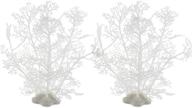 π enhance your aquarium with jih aquarium decor plastic plants - small, artificial plants for fish tanks - set of 2 white 8-inch ornaments logo