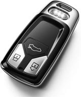 silver tukellen audi key fob cover – soft tpu key case protector for a4 q7 q5 tt a3 a6 sq5 r8 s5 smart key logo