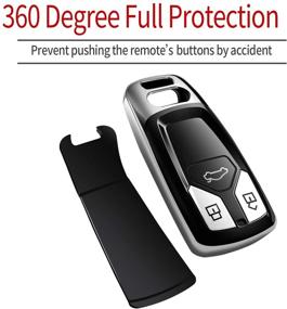 img 2 attached to Silver Tukellen Audi Key Fob Cover – Soft TPU Key Case Protector for A4 Q7 Q5 TT A3 A6 SQ5 R8 S5 Smart Key