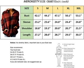 img 3 attached to 🧥 MEROKEETY Women's Plaid Sherpa Fleece Zip Sweatshirt - Long Sleeve Pullover Jacket