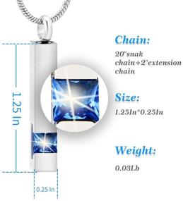 img 2 attached to 💎 LYFML Crystal Cremation Jewelry Urn Cube Memorial Ashes Necklace Pendant Keepsake, White Birthstone Collection