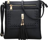 👜 kkxiu women's crossbody bags: lightweight functional double zipper purse with adjustable strap, multi pocket design & chic tassel logo