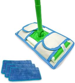 img 4 attached to 🧺 Versatile Set of 3 Weber’s Wonders Prime Mop Pads - Washable, Reusable, Durable - Compatible with Swiffer and ReadyMop Heads