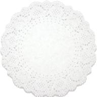 🥮 250 pack of white lace doilies - decorative round placemats bulk set for weddings, table decoration - ideal for cake display, desserts, baked treats - table runner and cake box liners, 10.5 inch diameter logo