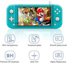 img 2 attached to 🎮 Complete innoAura Accessory Kit for NS Switch Lite: Portable Carry Case, Game Cartridges, TPU Cover, HD Tempered Screen Protectors - Essential Switch Lite Accessories