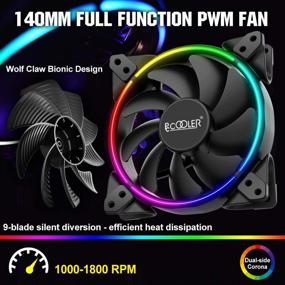 img 3 attached to 🌙 Pccooler PC-M140 RGB LED PWM Fan, Moonlight Series with Duo-Side Halo - SilentPro 9 Fan Blade - Hydraulic Bearing - High Performance Cooling Computer Case Fan (Compatible with PC-3M120 Series)