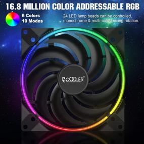 img 1 attached to 🌙 Pccooler PC-M140 RGB LED PWM Fan, Moonlight Series with Duo-Side Halo - SilentPro 9 Fan Blade - Hydraulic Bearing - High Performance Cooling Computer Case Fan (Compatible with PC-3M120 Series)